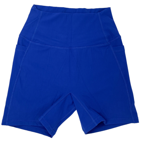 Liberte Lifestyles Royal blue Ribbed 5" Lifestyle Shorts High rise shorts with pockets 