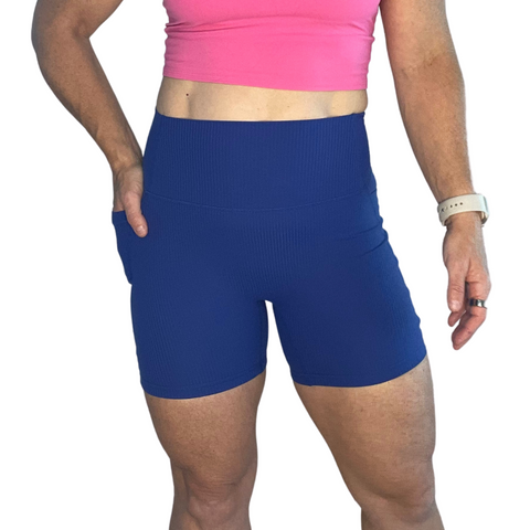 Royal Blue Ribbed 5" Lifestyle Shorts - FINAL SALE
