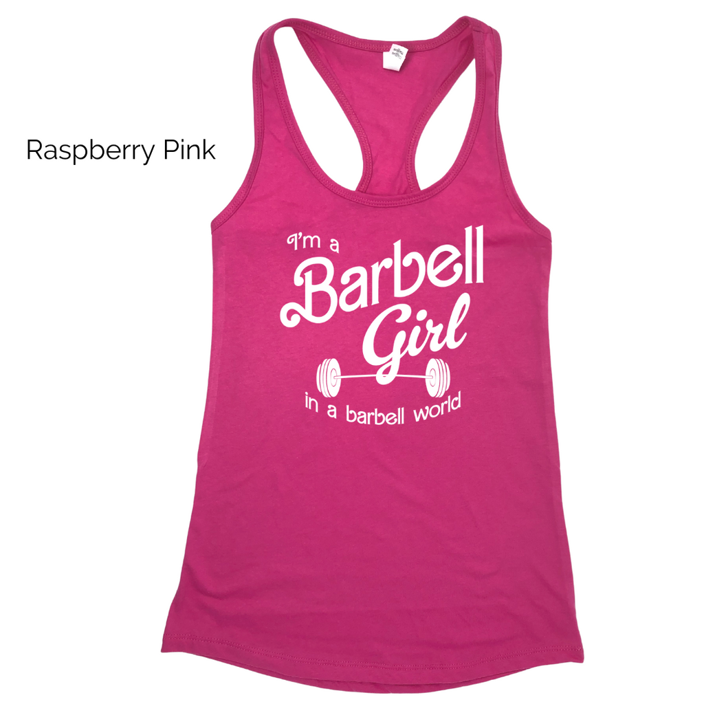 Barbell Girl Racerback Tank - Raspberry Pink - FINAL SALE