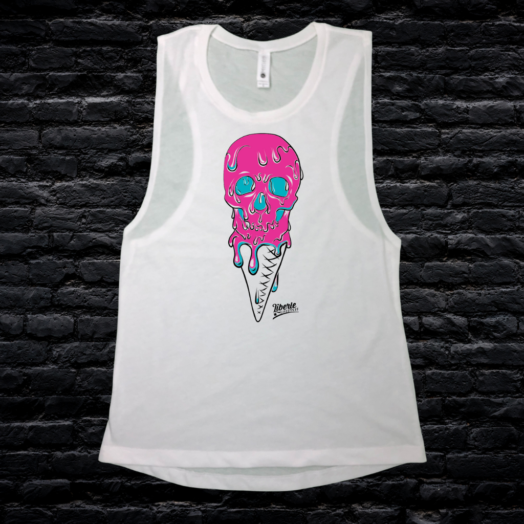Ice-Scream Muscle Tank - White - FINAL SALE
