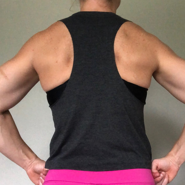 all chalk no action crop tank - Liberte Lifestyles Fitness tanks