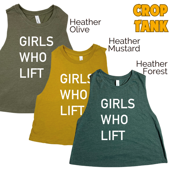 Girls who lift crop tank - Liberte Lifestyles workout tanks and tees
