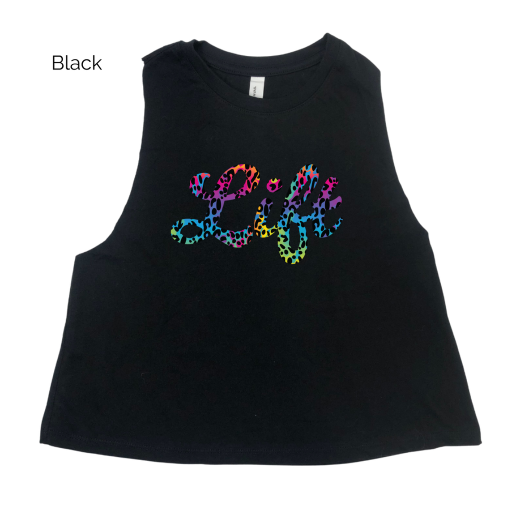 Lift Rainbow leopard crop tank - Liberte Lifestyles Fitness Apparel