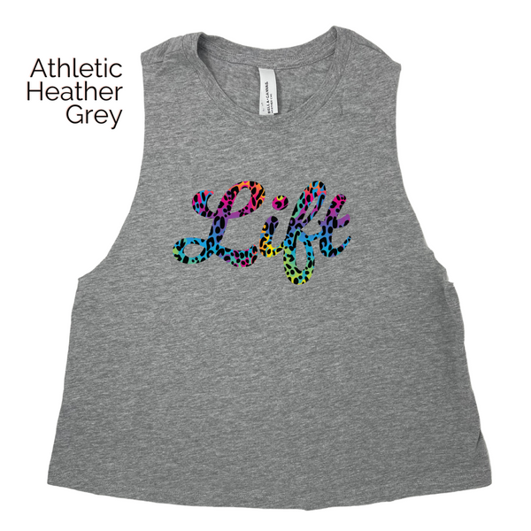 Lift Rainbow leopard crop tank - Liberte Lifestyles Fitness Apparel