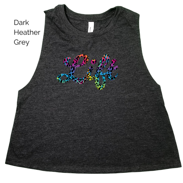 Lift Rainbow leopard crop tank - Liberte Lifestyles Fitness Apparel