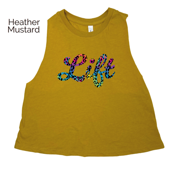 Lift Rainbow leopard crop tank - Liberte Lifestyles Fitness Apparel