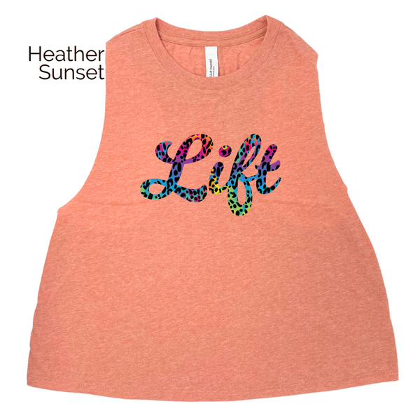 Lift Rainbow Leopard Crop Tank