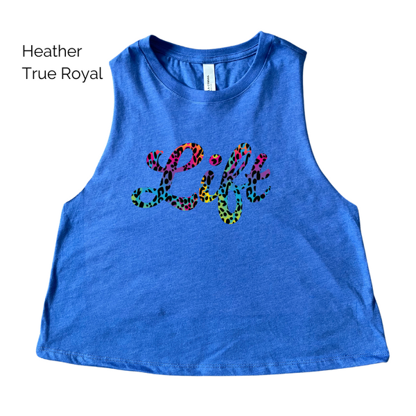 Lift Rainbow leopard crop tank - Liberte Lifestyles Fitness Apparel