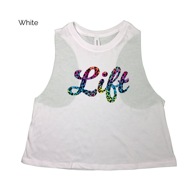 Lift Rainbow leopard crop tank - Liberte Lifestyles Fitness Apparel