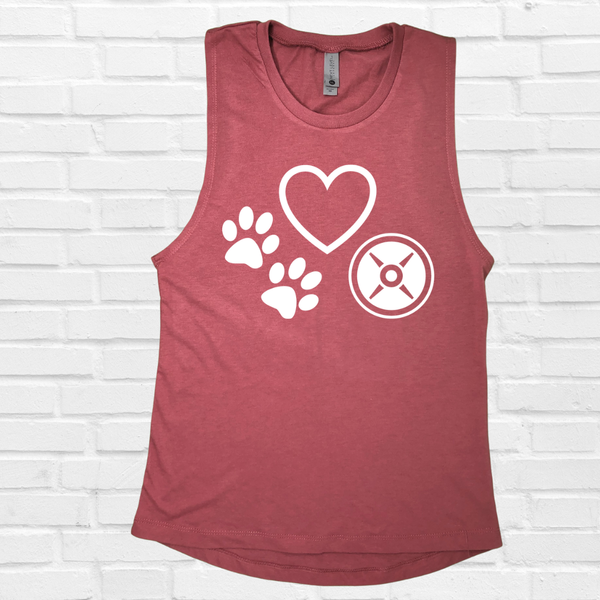 Love Dogs & Weights Muscle Tank - Smoked Paprika - FINAL SALE