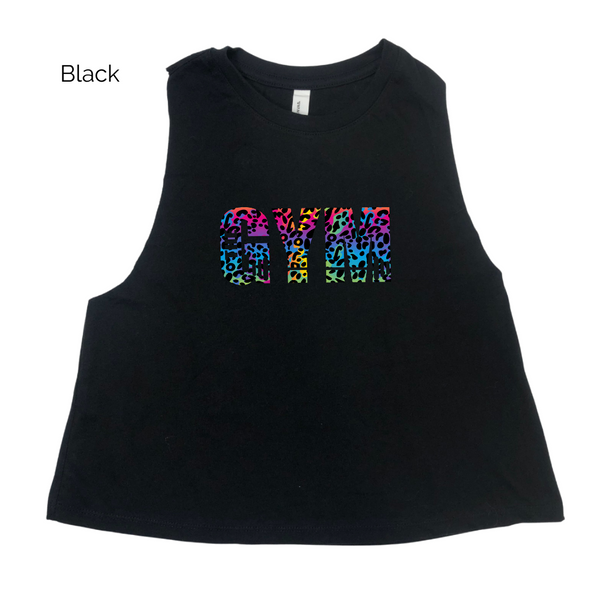The Gym Rainbow Leopard Crop Tank - Liberte Lifestyles Fitness Apparel