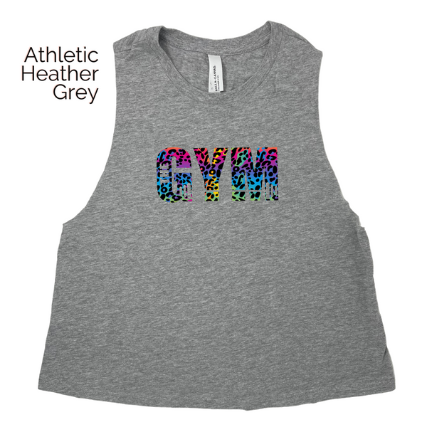 The Gym Rainbow Leopard Crop Tank - Liberte Lifestyles Fitness Apparel