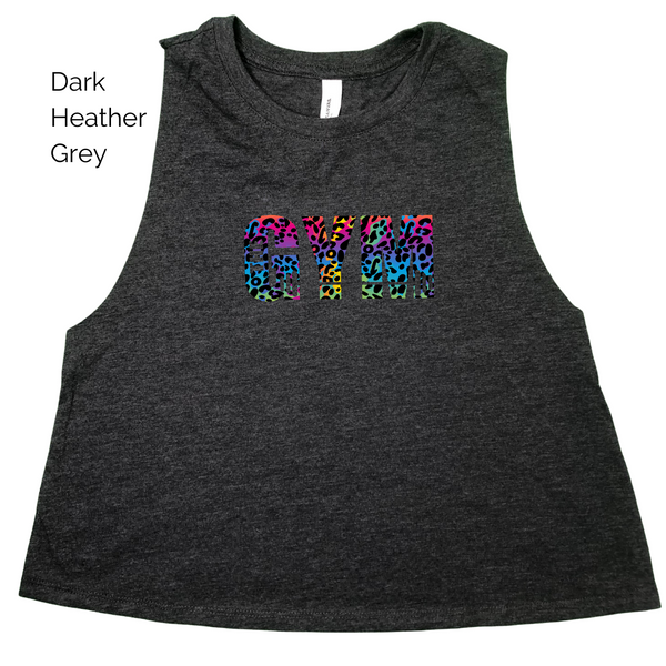 The Gym Rainbow Leopard Crop Tank - Liberte Lifestyles Fitness Apparel