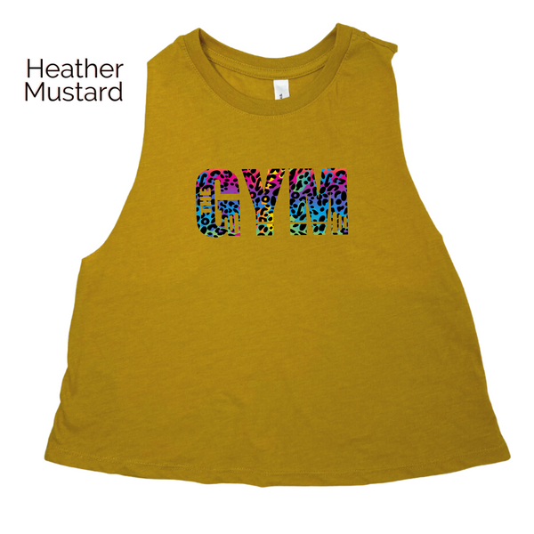 The Gym Rainbow Leopard Crop Tank - Liberte Lifestyles Fitness Apparel