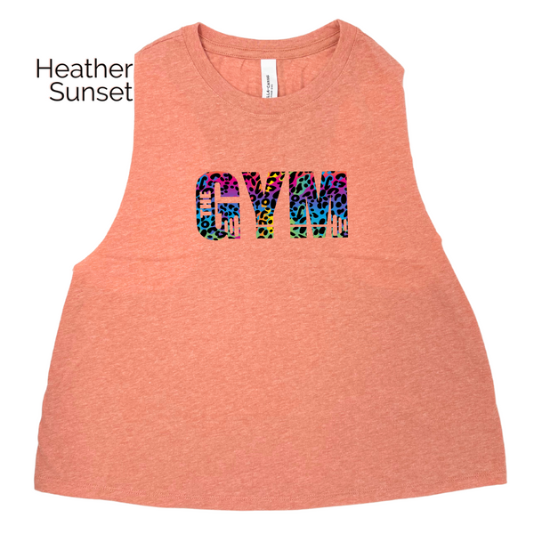 The Gym Rainbow Leopard Crop Tank - Liberte Lifestyles Fitness Apparel