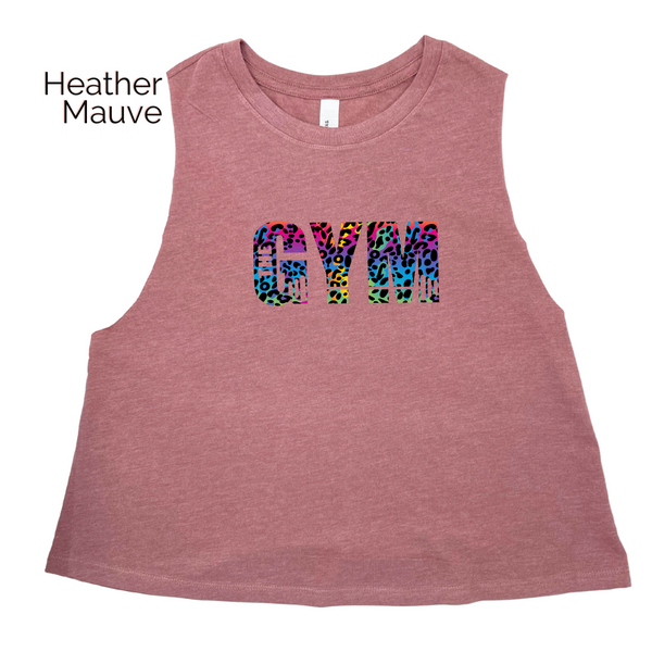 The Gym Rainbow Leopard Crop Tank - Liberte Lifestyles Fitness Apparel