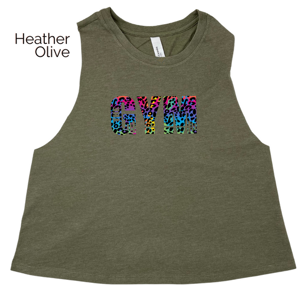 The Gym Rainbow Leopard Crop Tank - Liberte Lifestyles Fitness Apparel