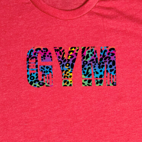 The Gym Rainbow Leopard Tee - Liberte Lifestyles Fitness Apparel