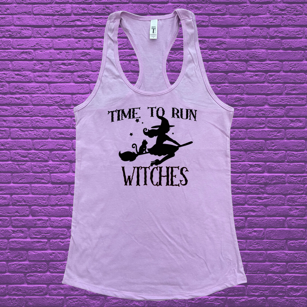 Time to Run Witches Racerback Tank - Lilac - FINAL SALE
