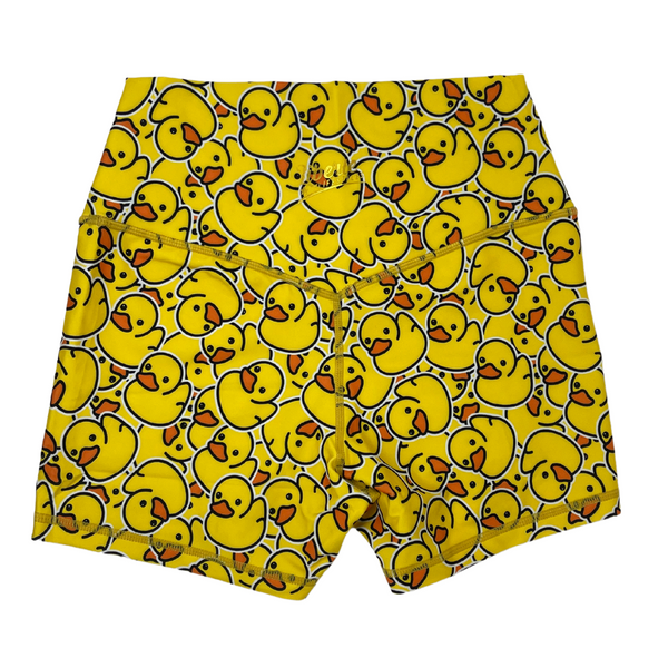 HAPPY GO DUCKY 3" SHORTS - RUBBER DUCKY YELLOW GYM SHORTS