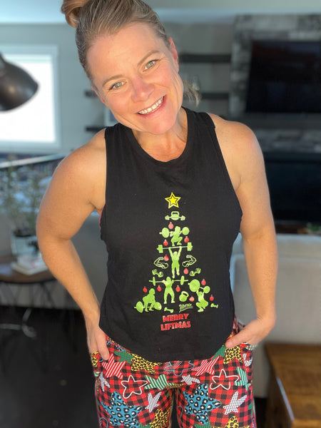Merry Liftmas Crop Tank - Liberte Lifestyles Holiday workout tanks