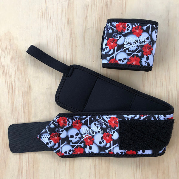 Hibiscus Skulls Print Wrist Wraps - FINAL SALE