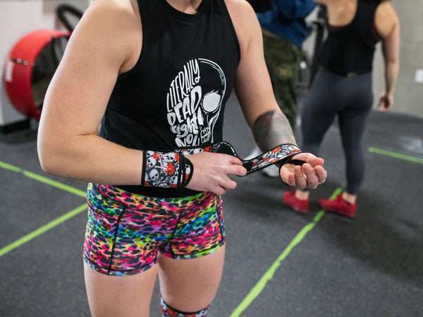 Hibiscus Skulls Print Wrist Wraps - FINAL SALE