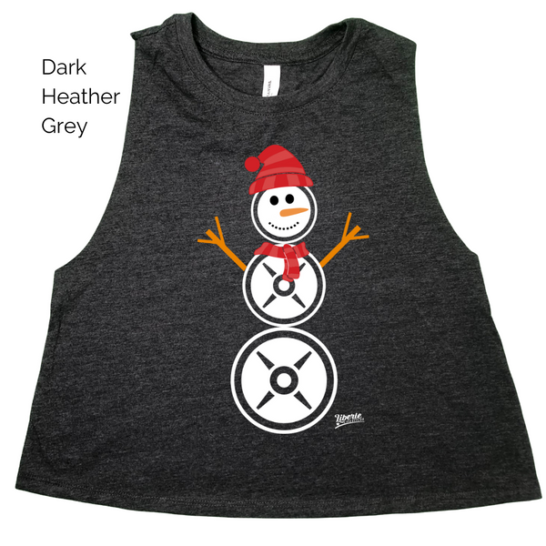 Weightplate snowman Christmas Tank - Weightlifting Snowman Holiday Gym top - Liberte Lifestyles Gym Fitness Apparel & Accessories