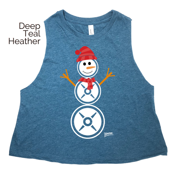 Weightplate snowman Christmas Tank - Weightlifting Snowman Holiday Gym top - Liberte Lifestyles Gym Fitness Apparel & Accessories