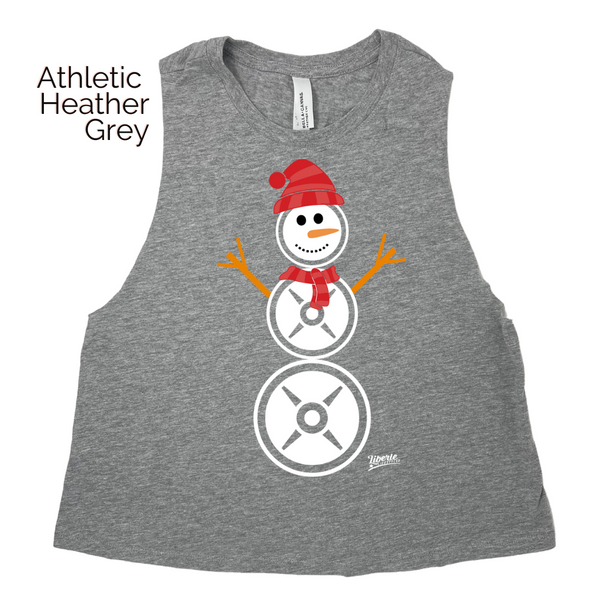 Weightplate snowman Christmas Tank - Weightlifting Snowman Holiday Gym top - Liberte Lifestyles Gym Fitness Apparel & Accessories