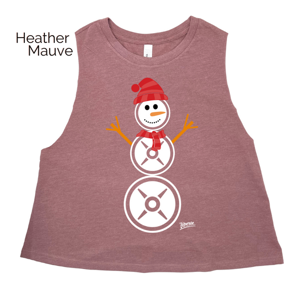 Weightplate snowman Christmas Tank - Weightlifting Snowman Holiday Gym top - Liberte Lifestyles Gym Fitness Apparel & Accessories