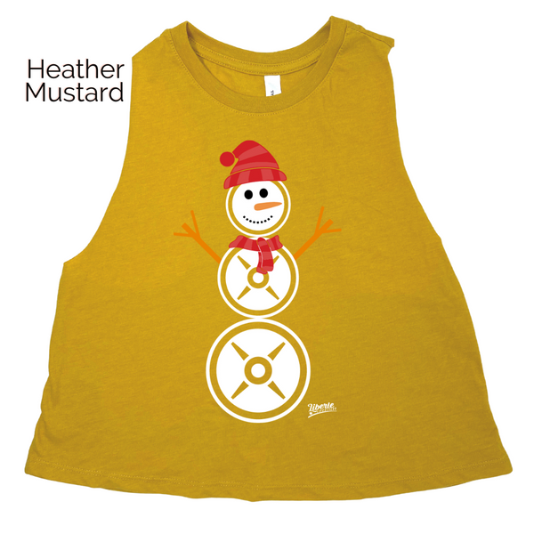 Weightplate snowman Christmas Tank - Weightlifting Snowman Holiday Gym top - Liberte Lifestyles Gym Fitness Apparel & Accessories