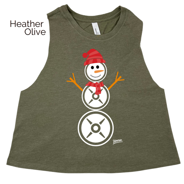 Weightplate snowman Christmas Tank - Weightlifting Snowman Holiday Gym top - Liberte Lifestyles Gym Fitness Apparel & Accessories