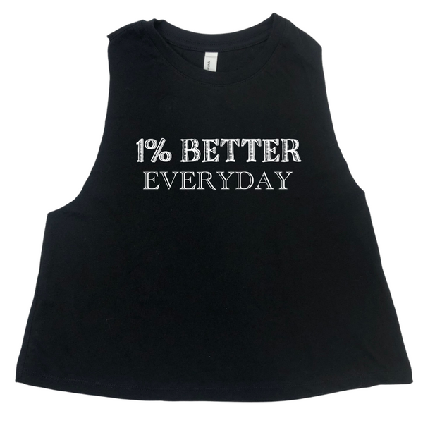 1% Better Everyday Crop Tank - Liberte Lifestyles Fitness Tees