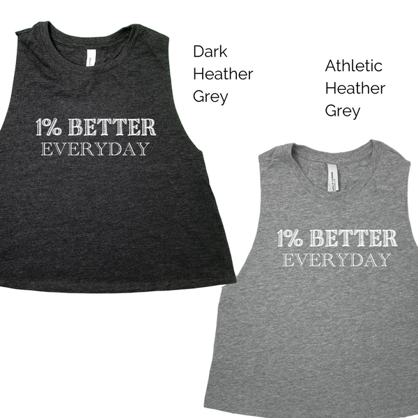 1% Better Everyday Crop Tank - Liberte Lifestyles Fitness Tees