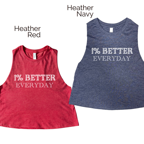 1% Better Everyday Crop Tank - Liberte Lifestyles Fitness Tees