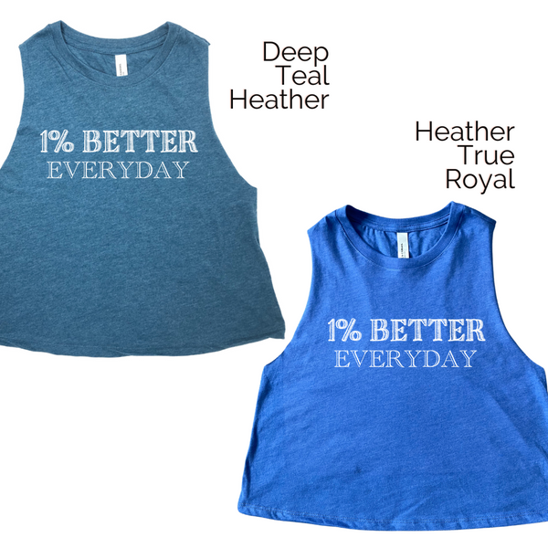 1% Better Everyday Crop Tank - Liberte Lifestyles Fitness Tees