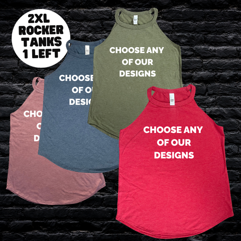 2XL Rocker Tank - Red, Blush, Navy & Military Green only - FINAL SALE