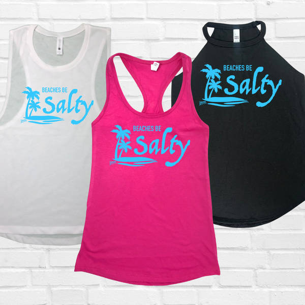 Beaches be salty tank - Liberte Lifestyles fitness tanks