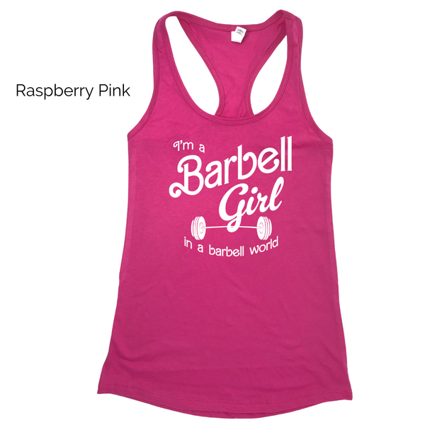 Barbell Girl Racerback Tank - Raspberry Pink - FINAL SALE
