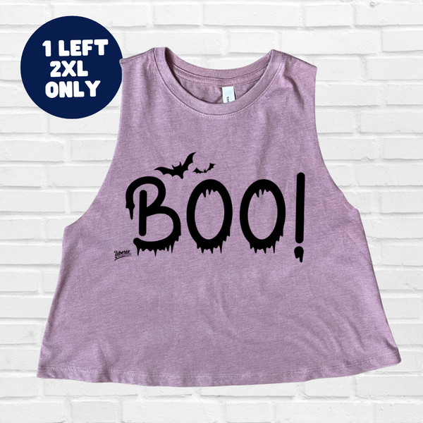 Boo! Crop Tank - HEATHER ORCHID - FINAL SALE - 2XL ONLY