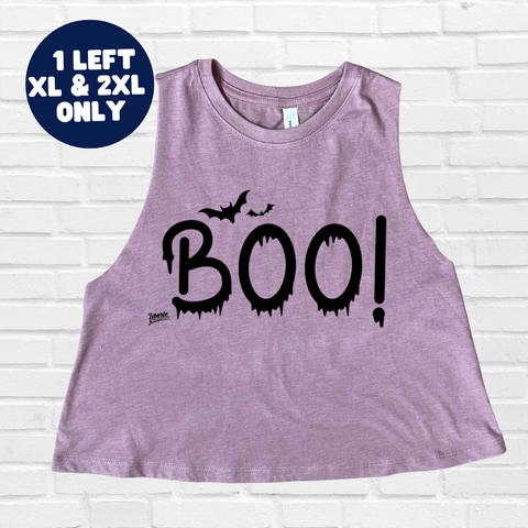 Boo! Crop Tank - HEATHER ORCHID - FINAL SALE
