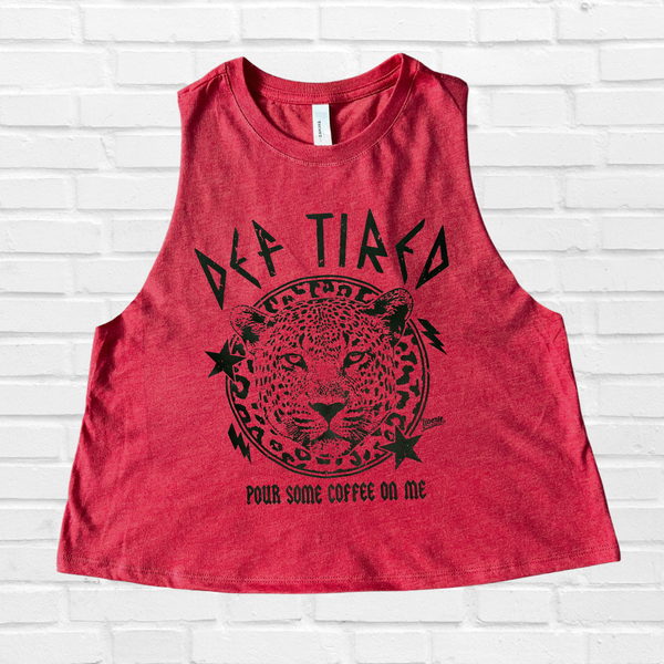 Def Tired Crop Tank - Heather Red - FINAL SALE
