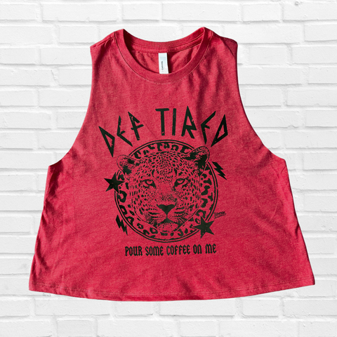 Def Tired Crop Tank - Heather Red - FINAL SALE