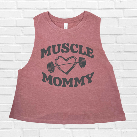 Muscle Mommy Crop Tank - Mothers day gym tank - Liberte Lifestyles fitness apparel