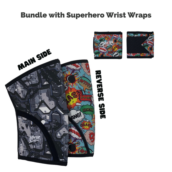Knee Sleeve & Wrist Wrap Bundle - Cyborg Superhero