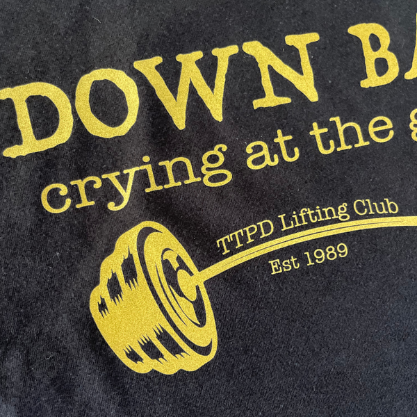 Down Bad Crying at the Gym Tshirt - Liberte Lifestyles Fitness tops