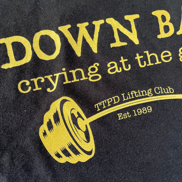 Down bad crying at the gym crop tank - Liberte Lifestyles Gym Tops