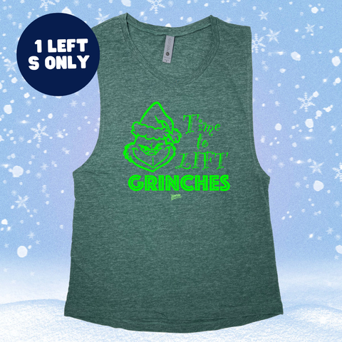 Time to Lift Christmas Muscle Tank - Pine - FINAL SALE - S ONLY
