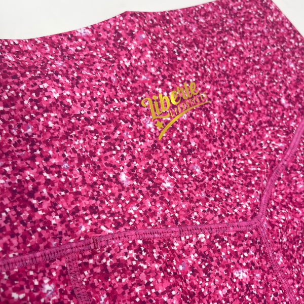 Glitterati Pink Glitter 5" Lifestyle Shorts with pockets - Liberte Lifestyles